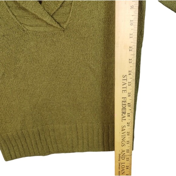 J.Crew Sweater Women's S Long Sleeve V Neck Shawl Collar Moss Green Wool Career - Picture 5 of 8